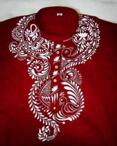 : WB Craft Pure Cotton Hand-Painted men's Punjabi.