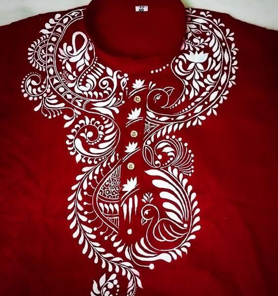 : WB Craft Pure Cotton Hand-Painted men’s Punjabi.
