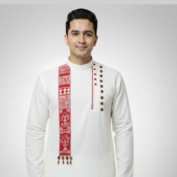 : WB Craft Pure Cotton Hand-Painted men’s Punjabi.