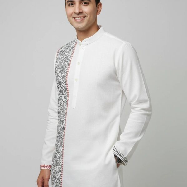 : WB Craft Pure Cotton Hand-Painted men’s Punjabi.