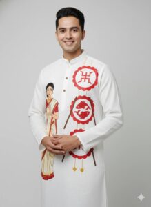 : WB Craft Pure Cotton Hand-Painted men's Punjabi.