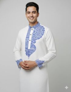 : WB Craft Pure Cotton Hand-Painted men's Punjabi. Copy