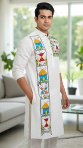 : WB Craft Pure Cotton Hand-Painted men's Punjabi.