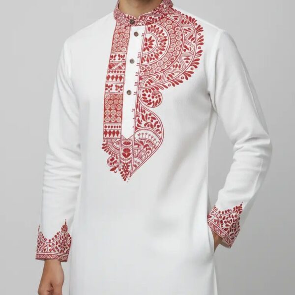 : WB Craft Pure Cotton Hand-Painted men’s Punjabi.