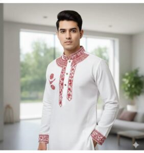 : WB Craft Pure Cotton Hand-Painted men's Punjabi.