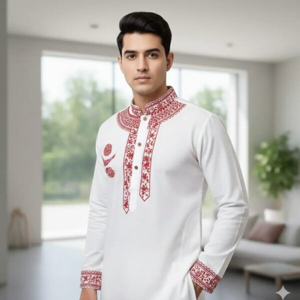 : WB Craft Pure Cotton Hand-Painted men’s Punjabi.